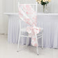 6"x108" White Pink French Toile Polyester Chair Sashes, Elegant Chair Ties for Weddings, Parties, Banquets