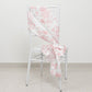 6"x108" White Pink French Toile Polyester Chair Sashes, Elegant Chair Ties for Weddings, Parties, Banquets
