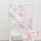 6"x108" White Pink French Toile Polyester Chair Sashes, Elegant Chair Ties for Weddings, Parties, Banquets