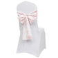 6"x108" White Pink French Toile Polyester Chair Sashes, Elegant Chair Ties for Weddings, Parties, Banquets