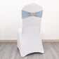5 Pack Dusty Blue Spandex Chair Sashes with Gold Diamond Buckles, Elegant Stretch Chair Bands and Slide On Brooch Set - 5"x14"