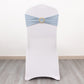 5 Pack Dusty Blue Spandex Chair Sashes with Gold Diamond Buckles, Elegant Stretch Chair Bands and Slide On Brooch Set - 5"x14"