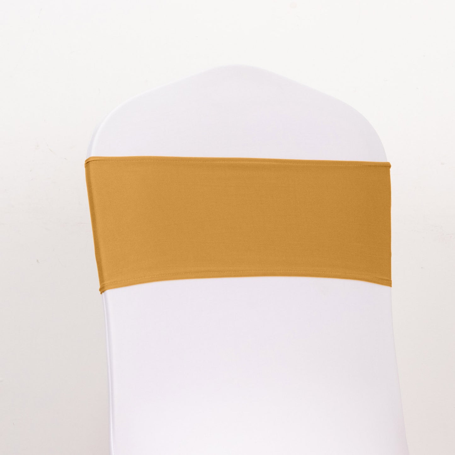 5 Pack Gold Spandex Chair Sashes with Gold Diamond Buckles, Elegant Stretch Chair Bands and Slide On Brooch Set - 5"x14"