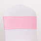 5 Pack Pink Spandex Chair Sashes with Gold Diamond Buckles, Elegant Stretch Chair Bands and Slide On Brooch Set - 5"x14"