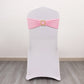 5 Pack Pink Spandex Chair Sashes with Gold Diamond Buckles, Elegant Stretch Chair Bands and Slide On Brooch Set - 5"x14"