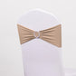 5 Pack | Nude Spandex Stretch Chair Sashes with Silver Diamond Ring Slide Buckle | 5"x14"