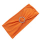 5 Inch x 14 Inch Orange Spandex Chair Sashes With Silver Diamond Ring Slide Buckles