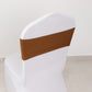 5 Pack Cinnamon Brown Spandex Stretch Chair Sashes Bands Heavy Duty with Two Ply Spandex - 5"x12"
