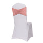 5 Pack Dusty Rose Wide Ruffled Fitted Spandex Chair Sash Band - 8"x13"