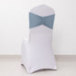 5 Pack Dusty Blue Wide Ruffled Fitted Spandex Chair Sash Band - 8"x13"