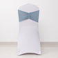 5 Pack Dusty Blue Wide Ruffled Fitted Spandex Chair Sash Band - 8"x13"