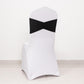 5 Pack Black Wide Ruffled Fitted Spandex Chair Sash Band - 8"x13"