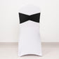 5 Pack Black Wide Ruffled Fitted Spandex Chair Sash Band - 8"x13"