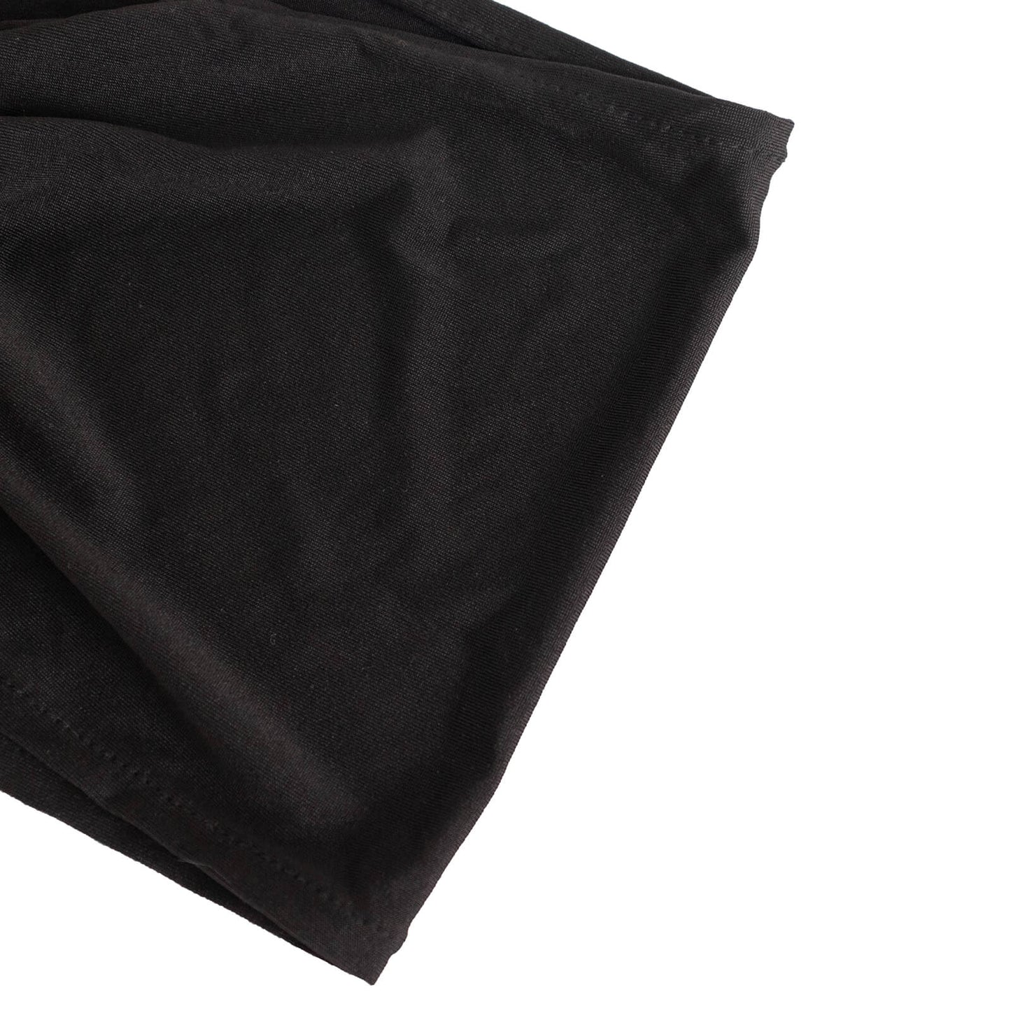 5 Pack Black Wide Ruffled Fitted Spandex Chair Sash Band - 8"x13"