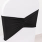 5 Pack Black Wide Ruffled Fitted Spandex Chair Sash Band - 8"x13"