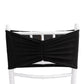 5 Pack Black Wide Ruffled Fitted Spandex Chair Sash Band - 8"x13"