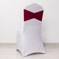 5 Pack Burgundy Wide Ruffled Fitted Spandex Chair Sash Band - 8"x13"