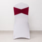 5 Pack Burgundy Wide Ruffled Fitted Spandex Chair Sash Band - 8"x13"