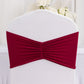 5 Pack Burgundy Wide Ruffled Fitted Spandex Chair Sash Band - 8"x13"