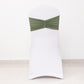 5 Pack Dusty Sage Green Wide Ruffled Fitted Spandex Chair Sash Band - 8"x13"
