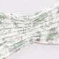 5 Pack Dusty Sage Green Wide Ruffled Spandex Chair Sash Band in French Toile Floral Pattern - 8"x13"
