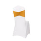 5 Pack Gold Wide Ruffled Fitted Spandex Chair Sash Band - 8"x13"