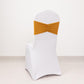 5 Pack Gold Wide Ruffled Fitted Spandex Chair Sash Band - 8"x13"