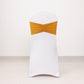 5 Pack Gold Wide Ruffled Fitted Spandex Chair Sash Band - 8"x13"