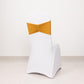 5 Pack Gold Wide Ruffled Fitted Spandex Chair Sash Band - 8"x13"