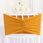 5 Pack Gold Wide Ruffled Fitted Spandex Chair Sash Band - 8"x13"