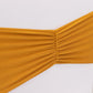 5 Pack Gold Wide Ruffled Fitted Spandex Chair Sash Band - 8"x13"