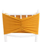 5 Pack Gold Wide Ruffled Fitted Spandex Chair Sash Band - 8"x13"