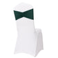 5 Pack Hunter Emerald Green Wide Ruffled Fitted Spandex Chair Sash Band - 8"x13"