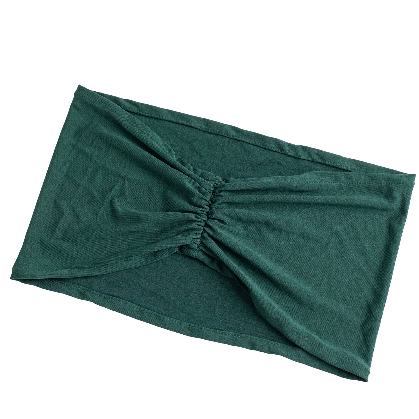 5 Pack Hunter Emerald Green Wide Ruffled Fitted Spandex Chair Sash Band - 8"x13"