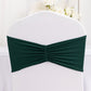 5 Pack Hunter Emerald Green Wide Ruffled Fitted Spandex Chair Sash Band - 8"x13"