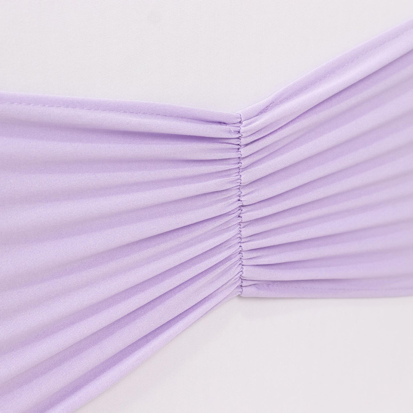 5 Pack Lavender Lilac Wide Ruffled Fitted Spandex Chair Sash Band - 8"x13"