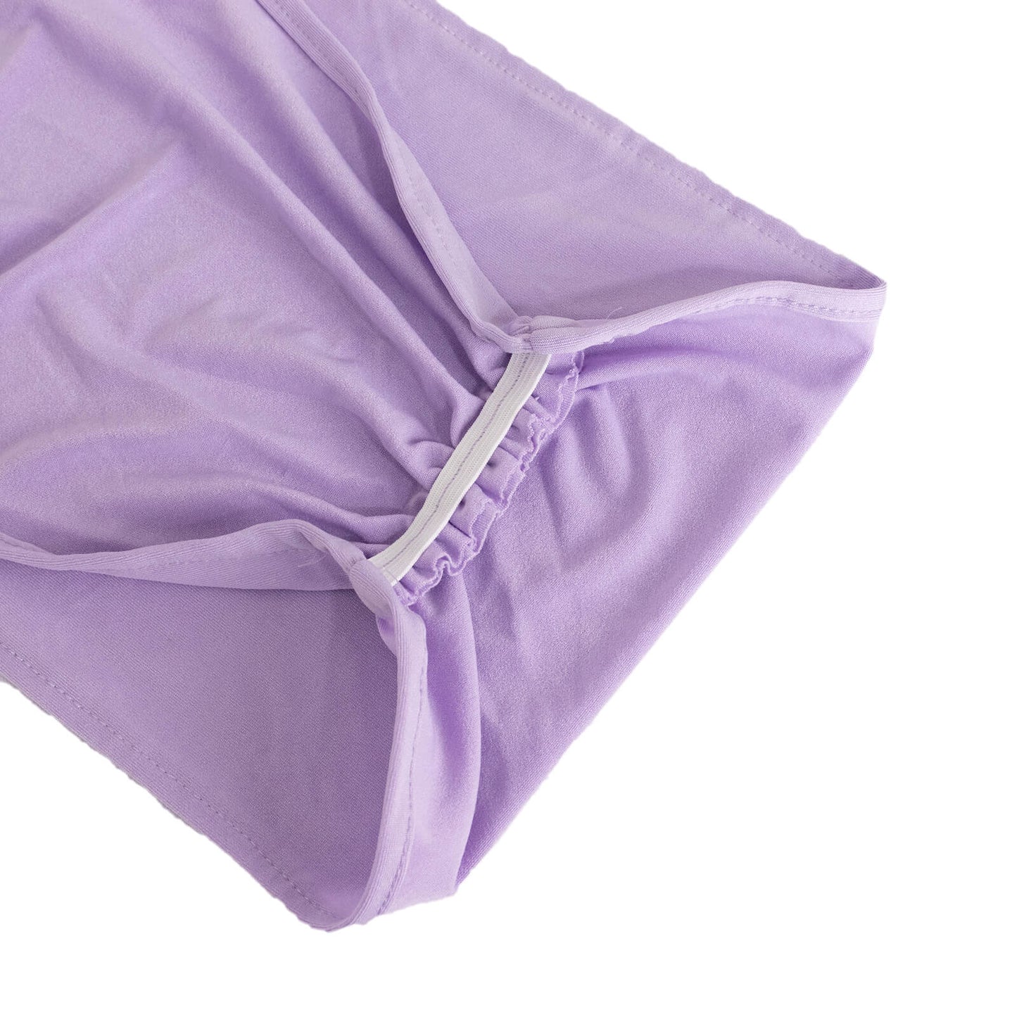 5 Pack Lavender Lilac Wide Ruffled Fitted Spandex Chair Sash Band - 8"x13"