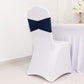 5 Pack Navy Blue Wide Ruffled Fitted Spandex Chair Sash Band - 8"x13"