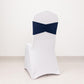 5 Pack Navy Blue Wide Ruffled Fitted Spandex Chair Sash Band - 8"x13"