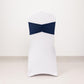 5 Pack Navy Blue Wide Ruffled Fitted Spandex Chair Sash Band - 8"x13"