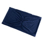 5 Pack Navy Blue Wide Ruffled Fitted Spandex Chair Sash Band - 8"x13"
