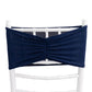 5 Pack Navy Blue Wide Ruffled Fitted Spandex Chair Sash Band - 8"x13"