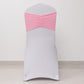 5 Pack Pink Wide Ruffled Fitted Spandex Chair Sash Band - 8"x13"