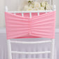 5 Pack Pink Wide Ruffled Fitted Spandex Chair Sash Band - 8"x13"