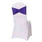 5 Pack Purple Wide Ruffled Fitted Spandex Chair Sash Band - 8"x13"