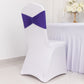 5 Pack Purple Wide Ruffled Fitted Spandex Chair Sash Band - 8"x13"