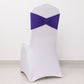 5 Pack Purple Wide Ruffled Fitted Spandex Chair Sash Band - 8"x13"