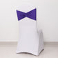 5 Pack Purple Wide Ruffled Fitted Spandex Chair Sash Band - 8"x13"