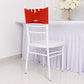 5 Pack Red Wide Ruffled Fitted Spandex Chair Sash Band - 8"x13"