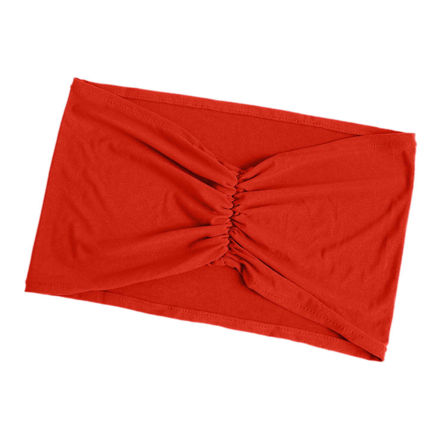 5 Pack Red Wide Ruffled Fitted Spandex Chair Sash Band - 8"x13"